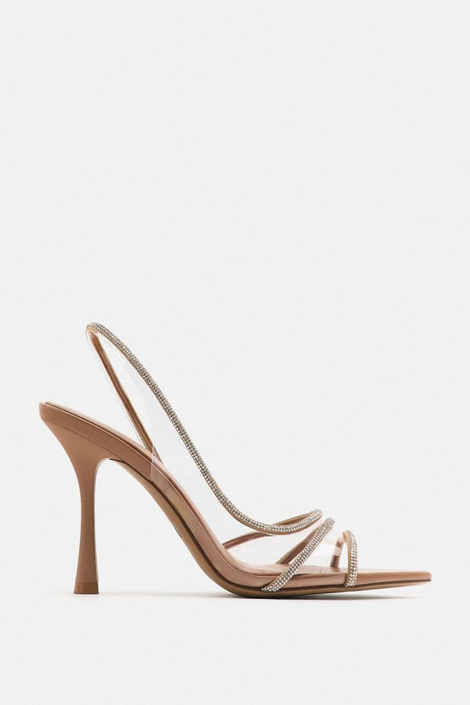 NORA : escarpins nudes avec strass